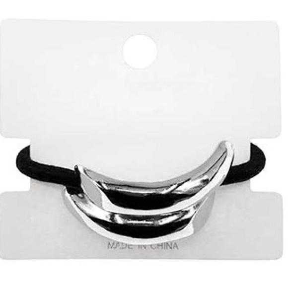 Silver Metal Stretch Hairband Set (2pcs) - Picture 5 of 6